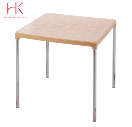 Bàn Vuông Chân Inox - Kem