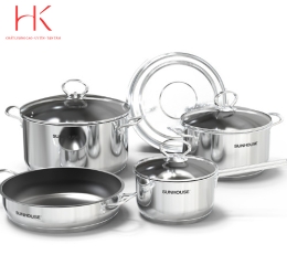 BỘ NỒI CHẢO INOX  EASY COOK SUNHOUSE