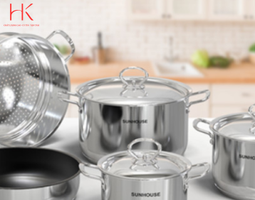BỘ NỒI CHẢO INOX 5 MÓN EASY COOK SUNHOUSE