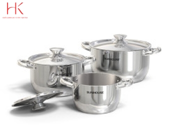 BỘ NỒI INOX 3 ĐÁY SUNHOUSE SHG302