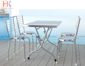 Ghế dựa inox 7 song ngang