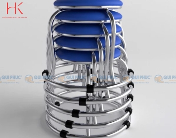 Ghế đôn inox WIN mặt nệm phi 19 chân lùn