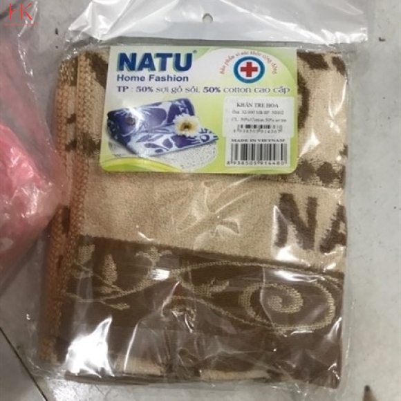 KHĂN MẶT SỢI TRE HOA 5T NATU