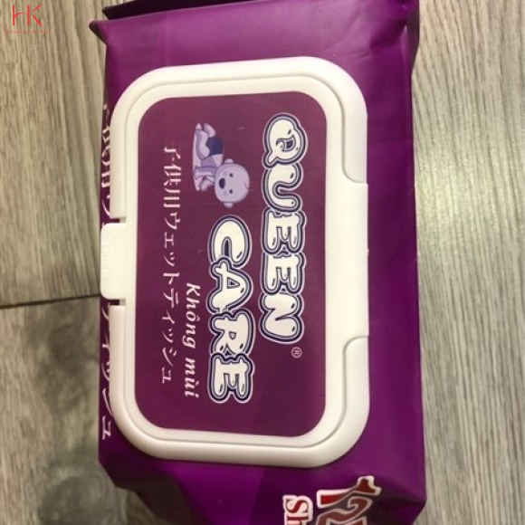 KHĂN ƯỚT QUEEN CARE KHÔNG MÙI TÍM NHẬT \> LẺ 30K