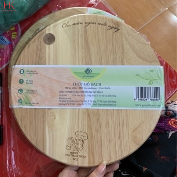 THỚT GỖ V\.THUẬN CAO SU TRÒN LỚN 250X250X20 002