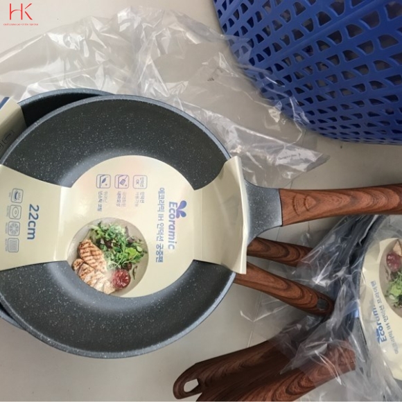 chảo đúc vân đá sâu ecoramic 22cm