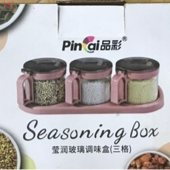 BỘ HŨ ĐỰNG GIA VỊ NHÀ BẾP THỦY TINH 3220 SET 3 HŨ EZ
