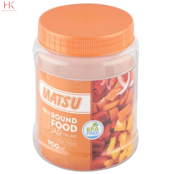 HŨ THỰC PHẨM TRÒN MATSU ROUND FOOD FREE BPA 900ML NO\.847