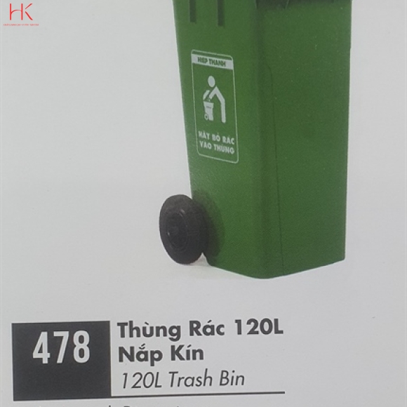 THÙNG RÁC CÔNG CỘNG 120 LÍT HIỆP THÀNH