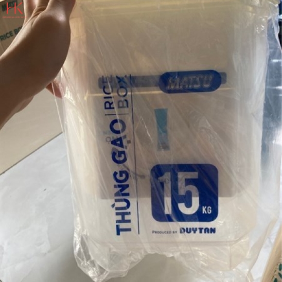 Thùng gạo nhựa clear DT 15kg