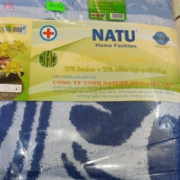 KHĂN NATU COTTON VÀ SỢI TRE NH140 70X140