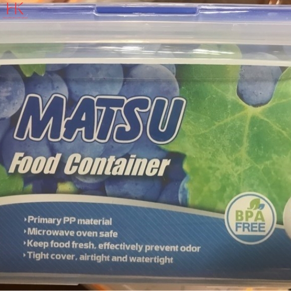 HỘP THỰC PHẨM CHỮ NHẬT MATSU 2400ML CHỊU NHIỆT LÒ VI SÓNG