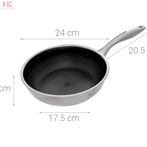 CHẢO SÂU LÒNG INOX 3 LỚP CHỐNG DÍNH 28 CM FIVESTAR VN