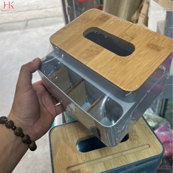 Hộp giấy mặt tre có khe đựng tăm Megahome