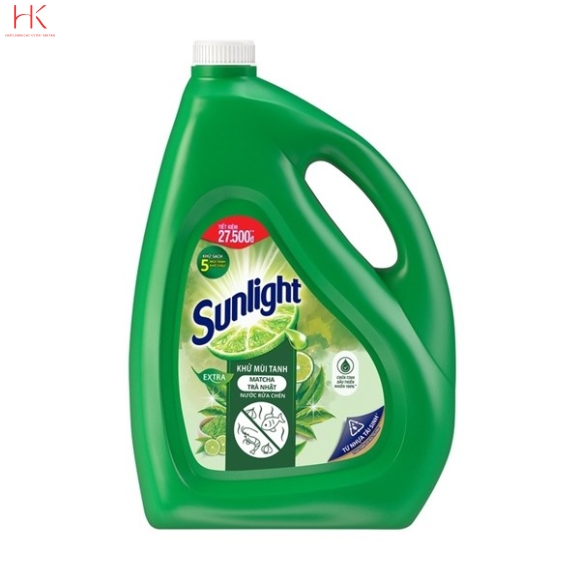 Nước Rửa Chén Sunlight Khử Mùi Tanh Matcha Trà Nhật 3,6kg