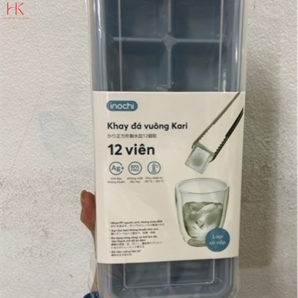 KHAY ĐÁ VUÔNG KARI 12 VIÊN CÓ NẮP