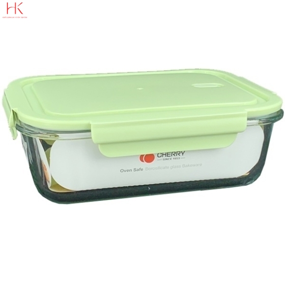 THỐ THỦY TINH RED CHERRY CHỮ NHẬT NẮP NHỰA BXT 1001 1040ML