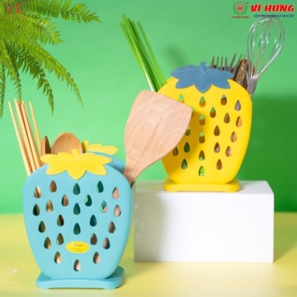 ỐNG ĐŨA ỐNG CẮM BÚT HÌNH TRÁI DÂU XANH NHẠT