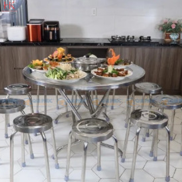 Bàn inox SUPER 1m2 cạnh vuông