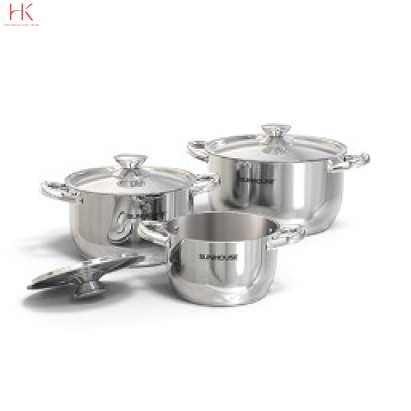 BỘ NỒI INOX 3 ĐÁY SUNHOUSE SHG302