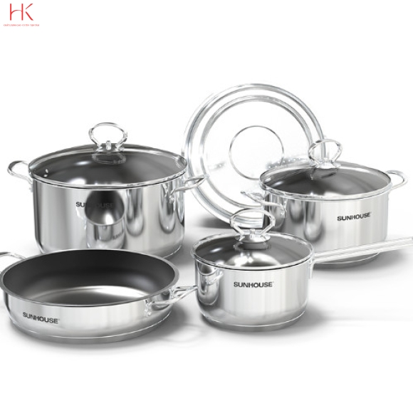 BỘ NỒI CHẢO INOX  EASY COOK SUNHOUSE