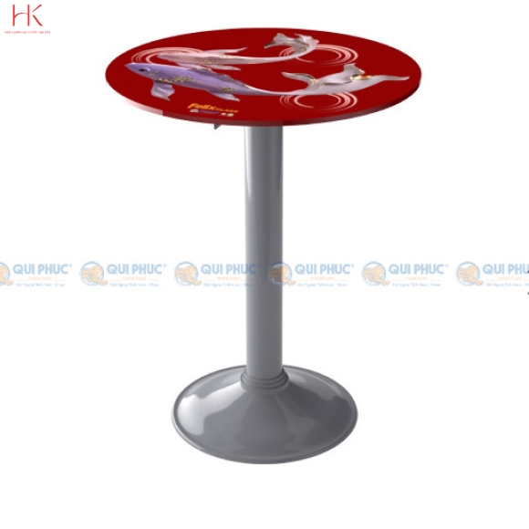 Bàn kiếng 6 tấc chân mâm 1 trụ sắt