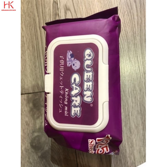 KHĂN ƯỚT QUEEN CARE KHÔNG MÙI TÍM NHẬT \> LẺ 30K
