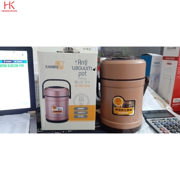 TH\- CẶP LỒNG XANBO INOX 304 MÀU 1\.5L