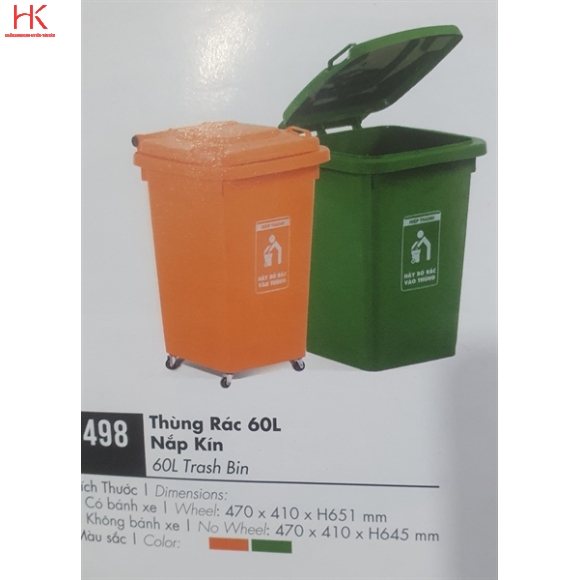 THÙNG RÁC CÔNG CỘNG 60 LÍT HIỆP THÀNH