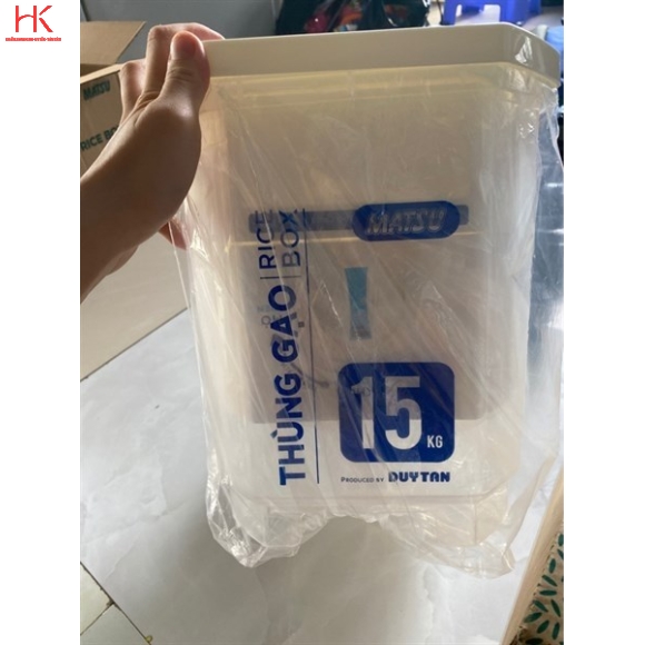 Thùng gạo nhựa clear DT 15kg