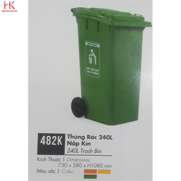 THÙNG RÁC CÔNG CỘNG 240 LÍT HIỆP THÀNH