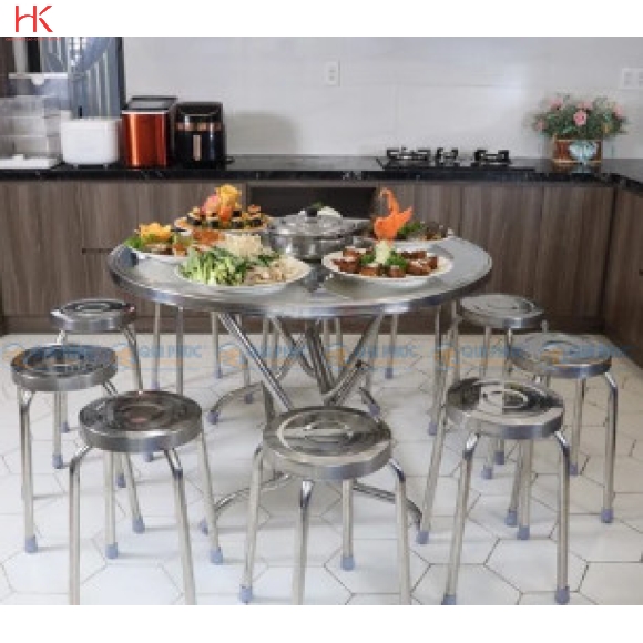 Bàn inox SUPER 1m2 cạnh vuông