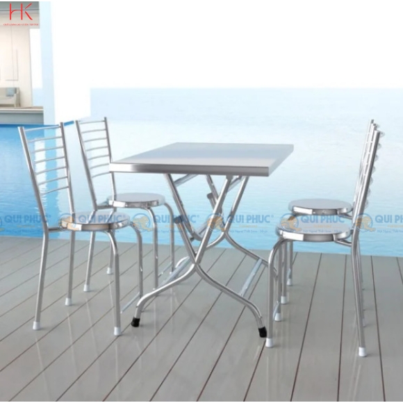 Ghế dựa inox 7 song ngang
