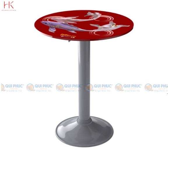 Bàn kiếng 6 tấc chân mâm 1 trụ sắt